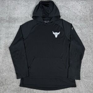 Under Armour Hoodie Men's Small Black Project Rock Tech 2.0 HeatGear 1353076